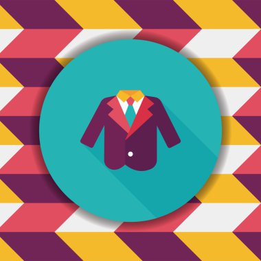 Düğün grom takım elbise düz simgesiyle uzun gölge, eps10