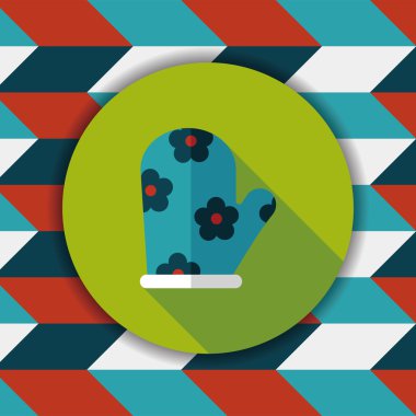 mutfak fırın eldiveni uzun gölge, eps10 simgesiyle düz