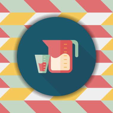 Uzun Gölge, eps10 Kupası düz simgesiyle ölçme mutfak eşyaları