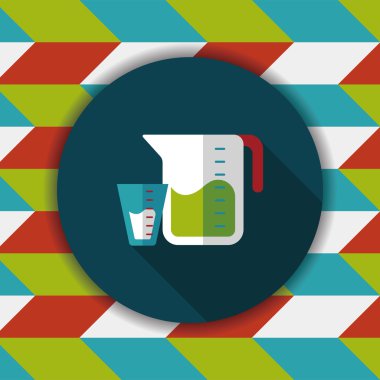 Uzun Gölge, eps10 Kupası düz simgesiyle ölçme mutfak eşyaları