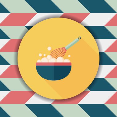 Uzun Gölge, eps10 ile mutfak eşyaları çırpıcı düz simgesi