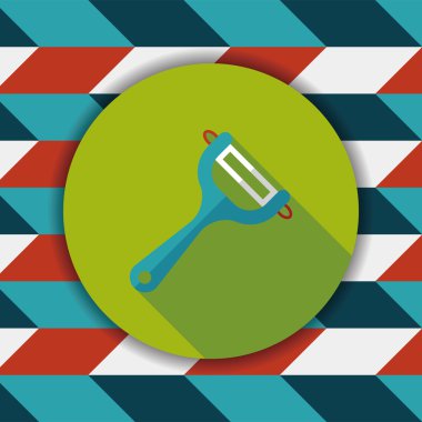 Uzun Gölge, eps10 ile mutfak eşyaları Soyucu düz simgesi