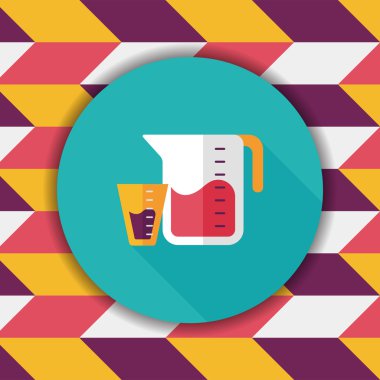 Uzun Gölge, eps10 Kupası düz simgesiyle ölçme mutfak eşyaları