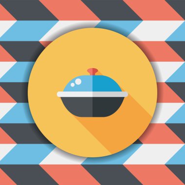 Uzun Gölge, eps10 ile mutfak eşyaları pot düz simgesi