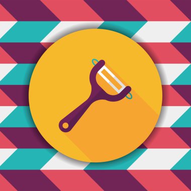 Uzun Gölge, eps10 ile mutfak eşyaları Soyucu düz simgesi