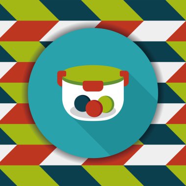 kapsayıcı düz simgesi uzun gölge, eps1 ile koruma mutfak eşyaları