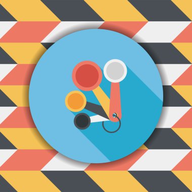 Uzun Gölge, eps10 ile mutfak eşyaları kaşık düz simgesi