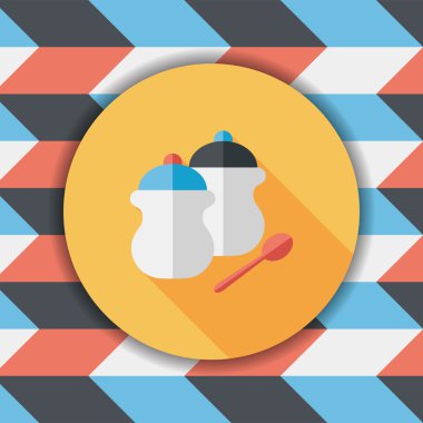 Uzun Gölge, eps10 ile mutfak eşyaları biber şişe düz simgesi