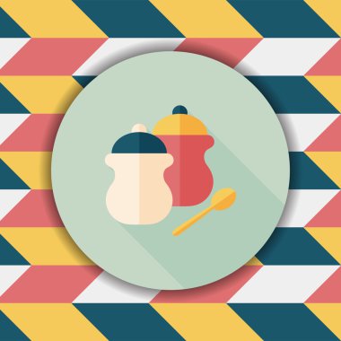 Uzun Gölge, eps10 ile mutfak eşyaları biber şişe düz simgesi