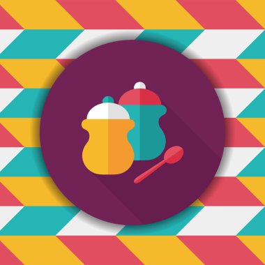 Uzun Gölge, eps10 ile mutfak eşyaları biber şişe düz simgesi