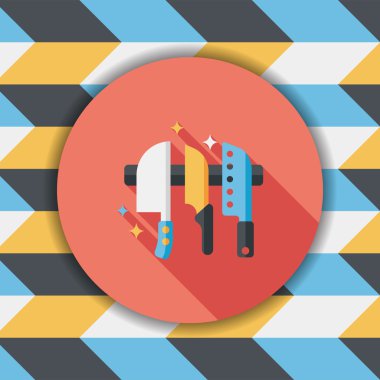 Uzun Gölge, eps10 ile mutfak eşyaları bıçak düz simgesi