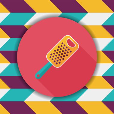 Uzun Gölge, eps10 ile mutfak eşyaları rende düz simgesi