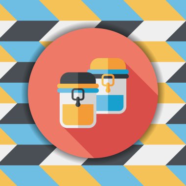 kapsayıcı düz simgesi uzun gölge, eps1 ile koruma mutfak eşyaları