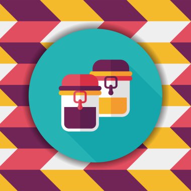 kapsayıcı düz simgesi uzun gölge, eps1 ile koruma mutfak eşyaları