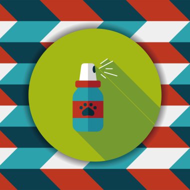 Uzun Gölge, eps10 ile evde beslenen hayvan pire spreyleri düz simgesi