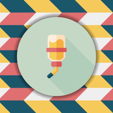 Evde beslenen hayvan su şişe uzun gölge, eps10 düz simgesiyle içme