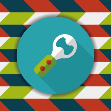 Uzun Gölge, eps10 mutfak eşyaları tirbuşon düz simgesiyle