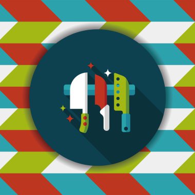 Uzun Gölge, eps10 ile mutfak eşyaları bıçak düz simgesi