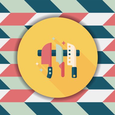 Uzun Gölge, eps10 ile mutfak eşyaları bıçak düz simgesi