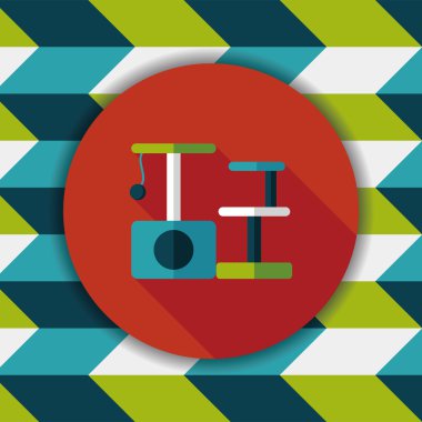 Evde beslenen hayvan kedi ağaç uzun gölge, eps10 düz simgesiyle