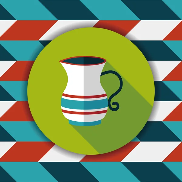 Tea pot flat ikonen med långa skugga, eps10 — Stock vektor