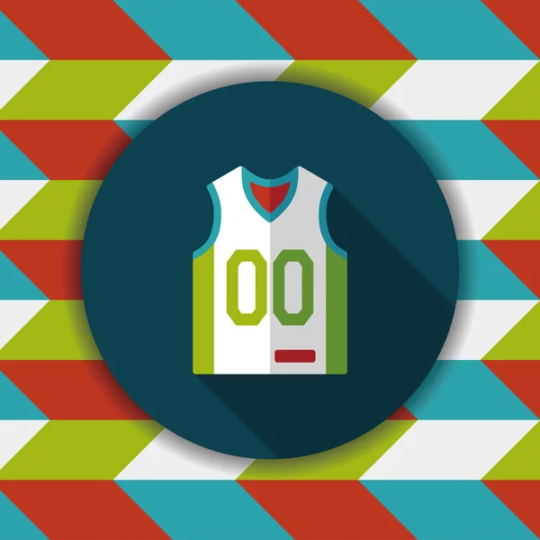 Vêtements de basket icône plate avec ombre longue, eps10 — Image vectorielle