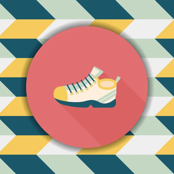 Sneaker icône plate avec ombre longue, eps10 — Image vectorielle