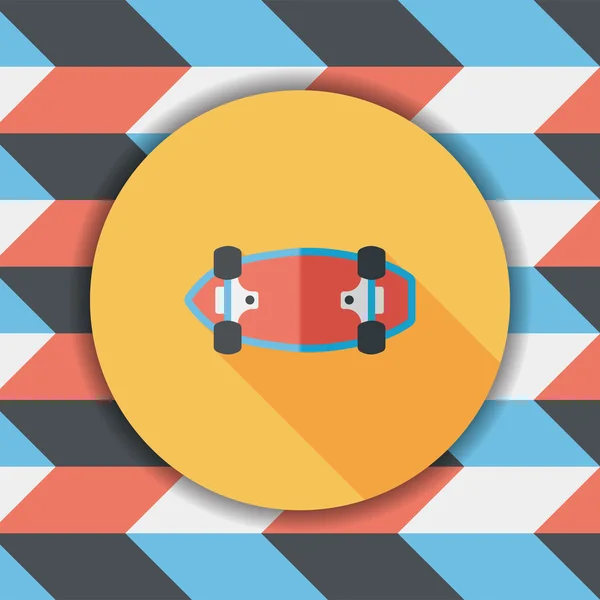 Skateboard flat ikonen med långa skugga, eps10 — Stock vektor