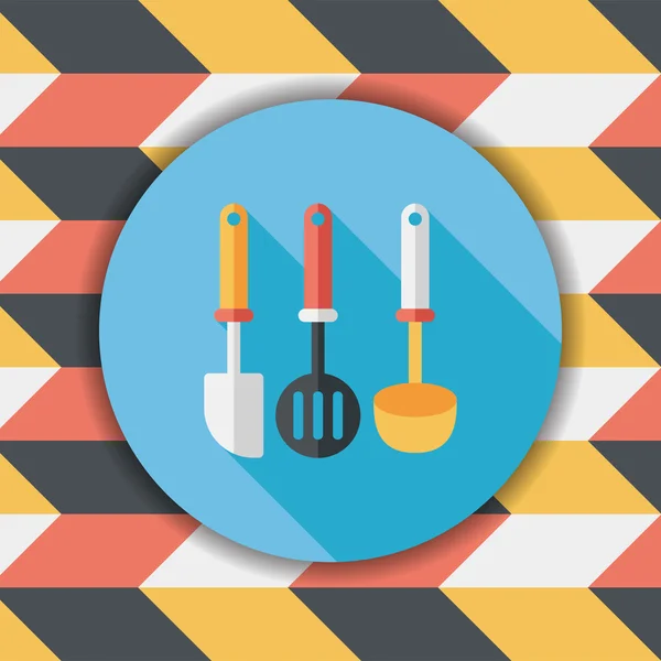 Kitchenware spatula flat icon with long shadow,eps10 — Stock Vector