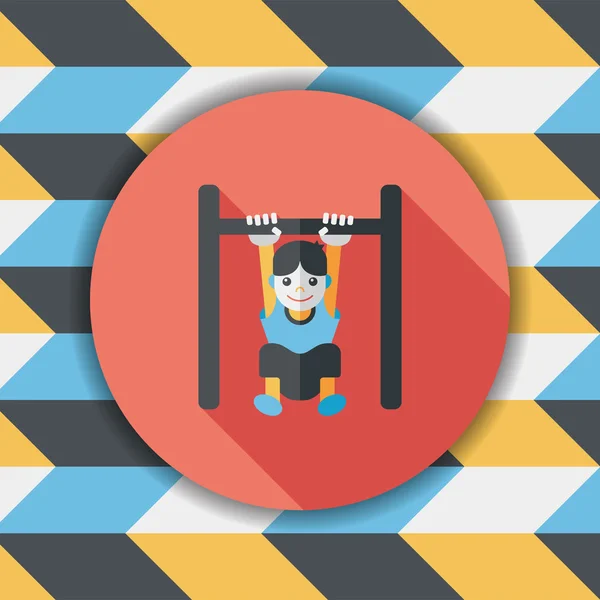Boy hanging horizontal bar flat icon with long shadow,eps10 — Stock Illustration Boy hanging horizontal bar flat icon with long shadow,eps10 Vector Graphics