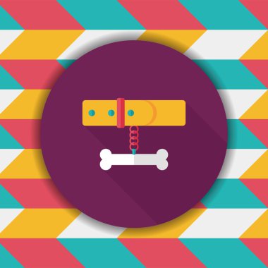 Uzun Gölge, eps10 ile evde beslenen hayvan köpek zincirleri düz simgesi