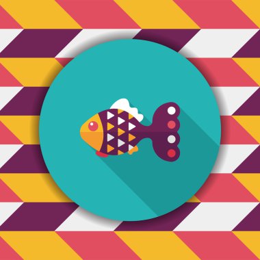 Uzun Gölge, eps10 ile evde beslenen hayvan balık düz simgesi