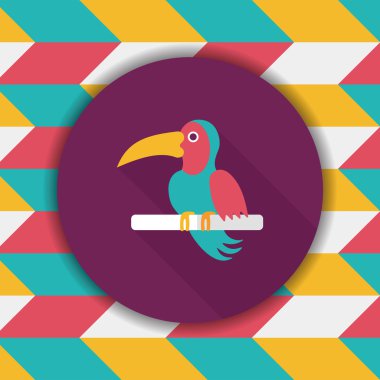 Uzun Gölge, eps10 ile evde beslenen hayvan papağan düz simgesi