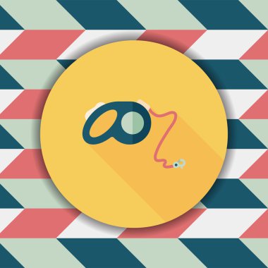 Evcil köpek uzun gölgeli düz simge, eps10