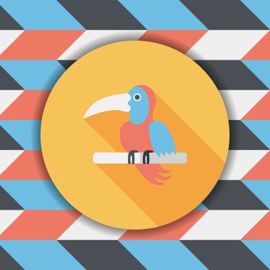 Uzun Gölge, eps10 ile evde beslenen hayvan papağan düz simgesi