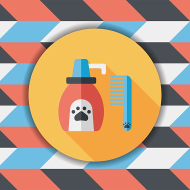 Uzun Gölge, eps10 ile evde beslenen hayvan şampuan düz simgesi