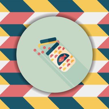 Uzun Gölge, eps10 düz simgesiyle beslemek evde beslenen hayvan balık