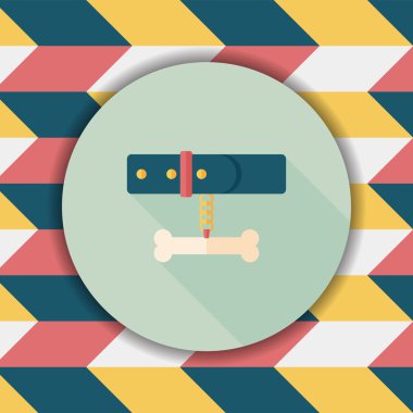 Uzun Gölge, eps10 ile evde beslenen hayvan köpek zincirleri düz simgesi