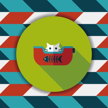 Uzun Gölge, eps10 ile evde beslenen hayvan yatak düz simgesi