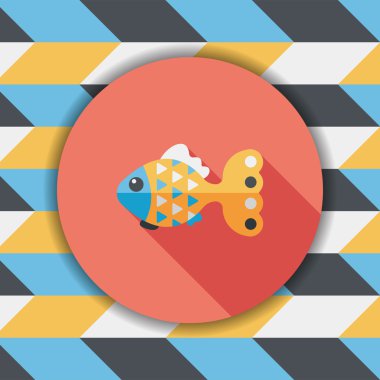 Uzun Gölge, eps10 ile evde beslenen hayvan balık düz simgesi