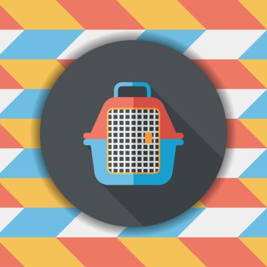 Uzun Gölge, eps10 ile evde beslenen hayvan seyahat kafes düz simgesi