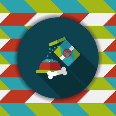 Uzun Gölge, eps10 ile evde beslenen hayvan köpek gıda düz simgesi