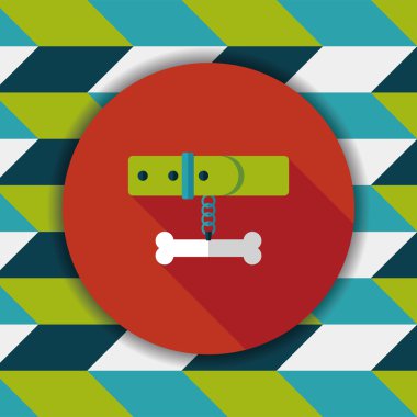 Uzun Gölge, eps10 ile evde beslenen hayvan köpek zincirleri düz simgesi