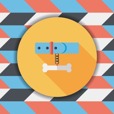 Uzun Gölge, eps10 ile evde beslenen hayvan köpek zincirleri düz simgesi