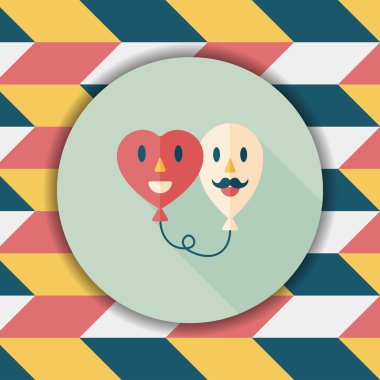 Uzun Gölge, eps10 ile Sevgililer günü cupcake düz simgesi