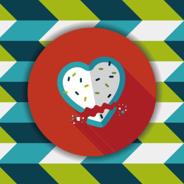 Uzun Gölge, eps10 ile Sevgililer günü cupcake düz simgesi