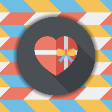 Uzun Gölge, eps10 ile Sevgililer günü cupcake düz simgesi