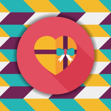 Uzun Gölge, eps10 ile Sevgililer günü cupcake düz simgesi