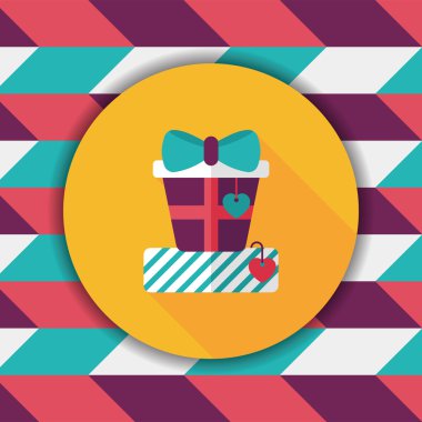 Uzun Gölge, eps10 Sevgililer günü hediyesi düz simgesiyle