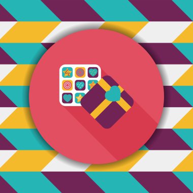 Uzun Gölge, eps10 ile Sevgililer günü çikolata düz simgesi